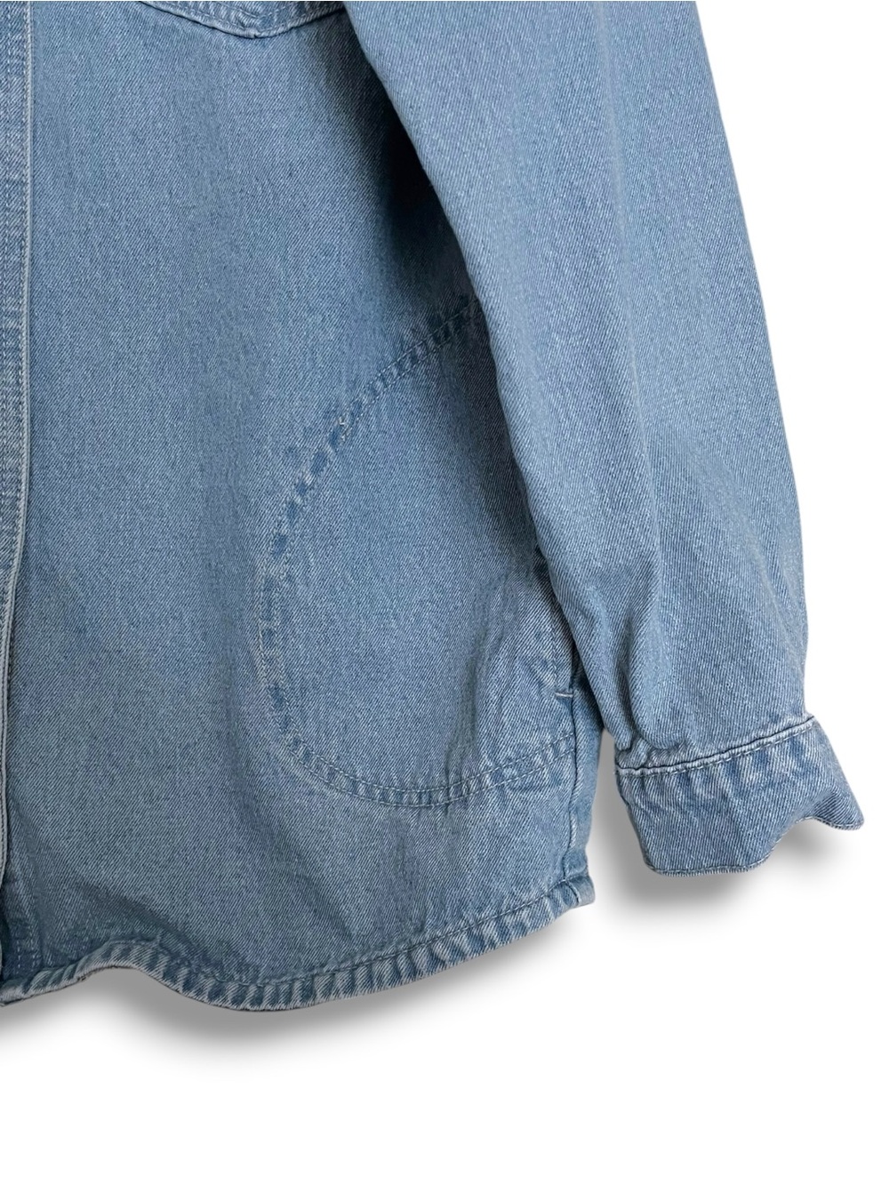 Wishlist Flap Pocket Chore Style Cotton Blue Jean Jacket Snap Button Medium - Picture 5 of 6